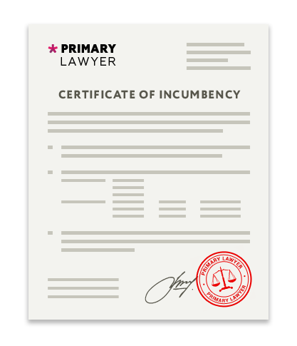 Certificate of Incumbency by Lawyer